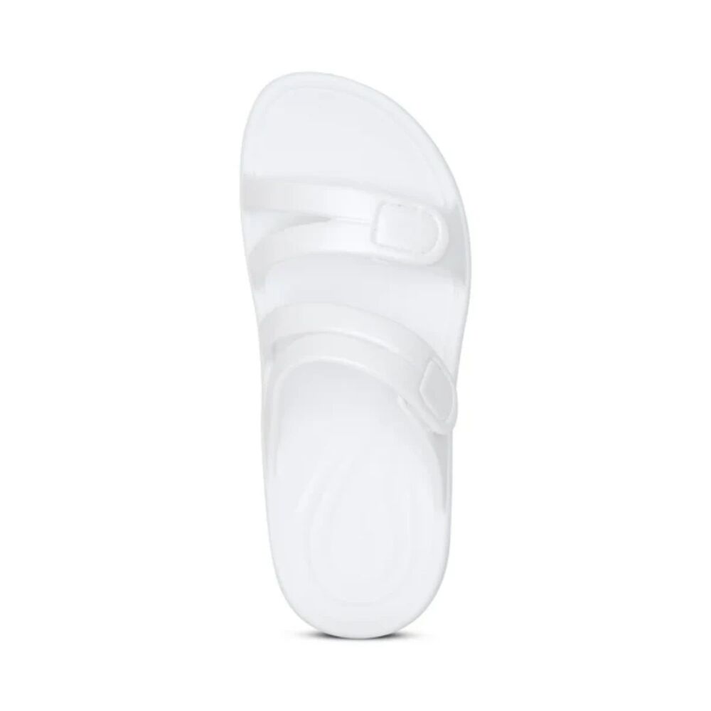 NEW Aetrex Women Janey Pearly White Water Friendly Slide Sandals - Picture 4 of 9